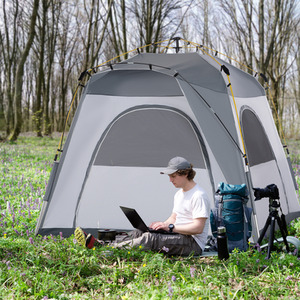 Outsunny Five Man Pop Up Tent - Grey by Outsunny