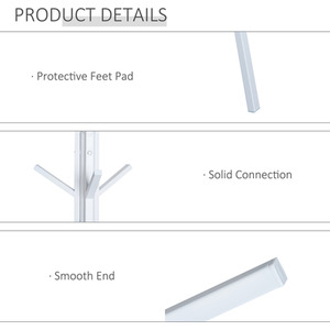 HOMCOM 180cm Free Standing Coat Rack - White by HOMCOM