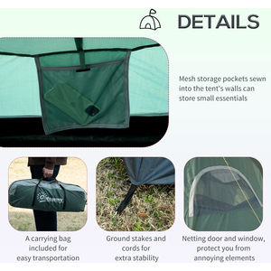 Outsunny Dome Camping Tent 5 to 6 Man - Green by Outsunny