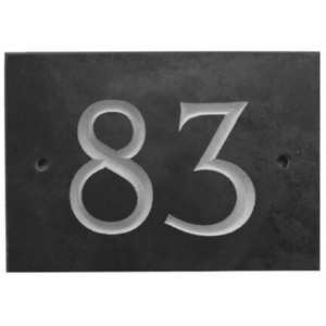 Black Slate Number 83 - Black by The House Nameplate Company