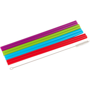 Pack of 8 Colours Collection Straws with Brush