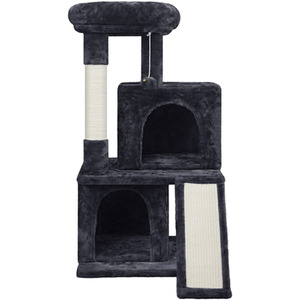 Yaheetech 91cm Cat Tree with Double Condos - Black by Yaheetech