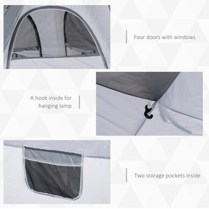 Outsunny Five Man Pop Up Tent - Grey by Outsunny