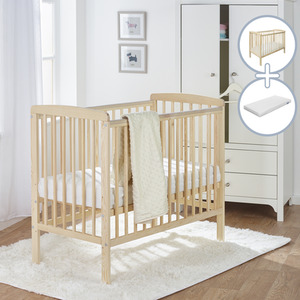 Sydney Compact Cot Natural with Kinder Flow Mattress - Natural by Kinder Valley