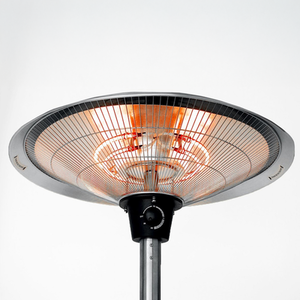2.1kW IP44 Free Standing Patio Halogen Heater - Silver by Primrose