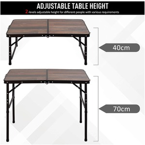 Outsunny 3ft Folding Camping Table - Brown by Outsunny