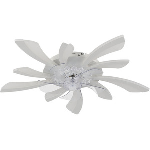 LED Ceiling Fan Light with Butterfly Wing Design - White by Livingandhome