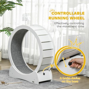 PawHut Cat Treadmill, Wooden Cat Exercise Wheel with Carpeted Runway by PawHut