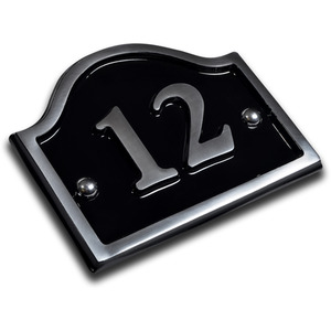 Aluminium Bridge House Number 12 - Black by The House Nameplate Company