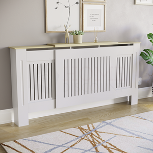 Arlington Radiator Cover - White / 140cm by Vida Designs