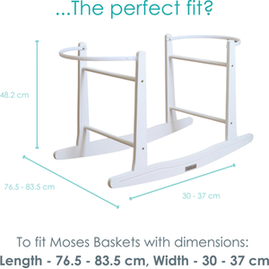 Rocking Moses Basket Stand - White by Clair de Lune