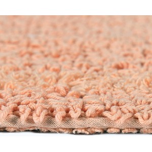 Luxury Reversible Cotton Bath Mat Set - Peach by Homescapes