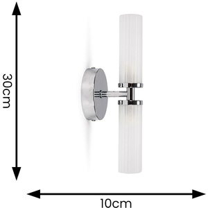 Canya 2 Way Silver Bathroom Wall Light With 3W LED G9 3000K - Silver by ValueLights