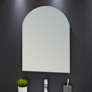 Hampton Large Arched Frameless Bathroom Mirror - Silver by Showerdrape
