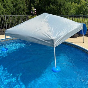 Sunjoy Floating Pool Canopy 3 x 3m Pop Up Gazebo,Blue Fabric Floating Tent - Blue by Sunjoy