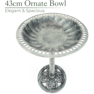 Round Pedestal Bird Bath by Christow