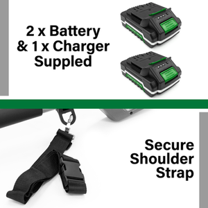 Long Reach Hedge Trimmer Cordless 18V Li-Ion Battery - Orange by Gracious Gardens