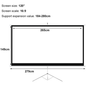 Portable Projector Screen with Metal Tripod Stand - White / 120 Inches by Livingandhome