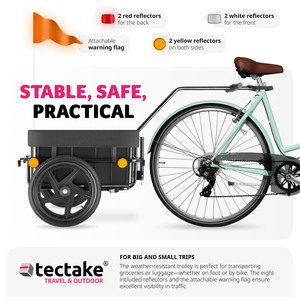 Bicycle Trailer Cargoxpress - Multifunctional Hand Cart, 50kg Load Capacity - Black by tectake