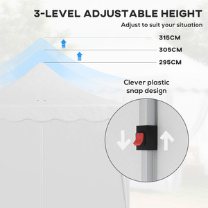 Outsunny 3 x 6m Pop Up Gazebo with Sides Carry Bag and Sand Bags - White by Outsunny