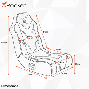 X Rocker Shadow 2.0 Gaming Chair - Blue/Grey by X Rocker