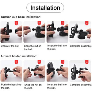 360 Degree Rotating Universal Car Phone Holder - Black and Grey