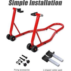 Steel Motorcycle Stand - Red by Costway
