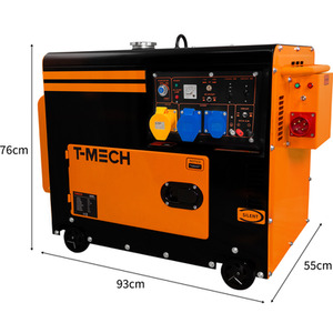 T-Mech Portable Silent Diesel Generator Single Phase 230V - Orange by T-Mech
