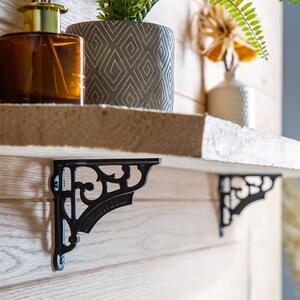 120mm Ornate Iron Shelf Bracket - Black by Hammer and Tongs
