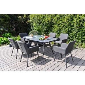 Ibiza 7 Piece Dining Set - Grey by Malay Deluxe