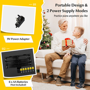 61-Key Electronic Keyboard Piano - Black by Costway