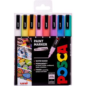 Posca PC-3M 8 Pastel Colours - Multi by Uni