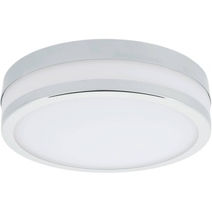 Eglo LED Palermo Bathroom Ceiling Light - Chrome And Satin Glass - Grey by EGLO