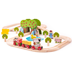 Farm Train Set - Multi-coloured by Bigjigs Rail