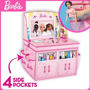 Barbie Doll Storage Vanity Chest - 2-in-1 Foldable Storage Box Playset - Pink by Barbie