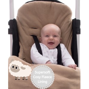 Universal Fitting Fleece Lined Pushchair Cosytoes Footmuff - Black by Babycurls