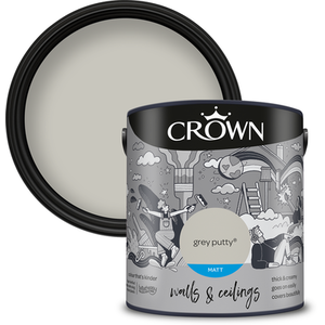 Crown Wall and Ceilings Matt Emulsion - Grey Putty by Crown Paints