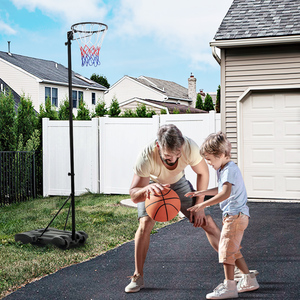 Full-Size Portable Netball Hoop and Post Height Adjustable - Black by Yaheetech