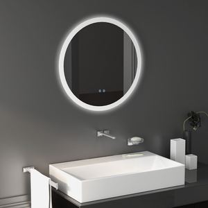 kleankin Round LED Bathroom Mirror with Dimmable Touch Switch by kleankin