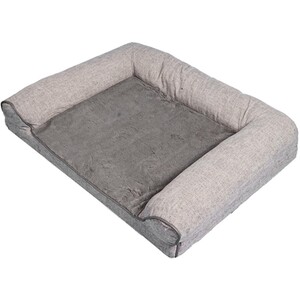 Memory Foam Bolster Pet Bed - Grey by Clever Paws