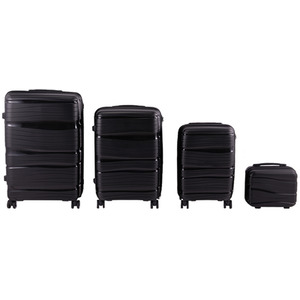 4PCS Lockable Travel Suitcase Set - Black by Livingandhome