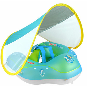 Baby Swimming Ring with Canopy - Blue