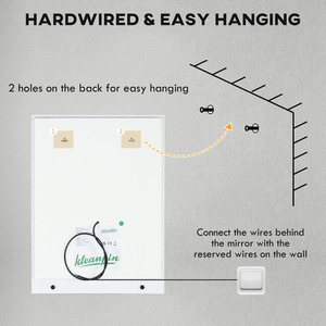 kleankin Dimmable LED Bathroom Mirror with Shelf Touch Switch Hardwired - Cleat / Glass / Tempered Glass Glass by kleankin