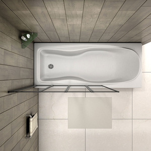 Black Framed Folding Bath Screen by AicaBathroom