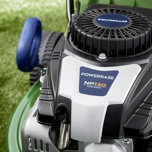 Powerbase 132cc 41cm Petrol Lawn Mower - Green by Powerbase