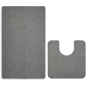 PVC Spaghetti Bath Mat and Pedestal Set - Grey by Nicoman