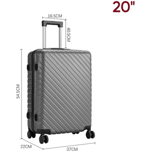 20'' Lightweight Hard Shell Suitcase with 4 Wheels by Livingandhome