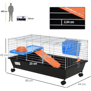 Pawhut Small Animal Cage Hutch - Black by Pawhut