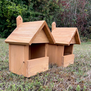 Large Wooden Robin Birdhouse Garden Nest Boxes (Set of 2) - Brown by Selections