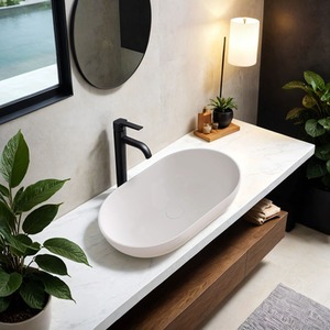 Isabena Countertop Matt Stone Basin - White by Fino Stone
